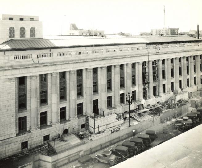 Year 1932 - East Elevation Construction, August